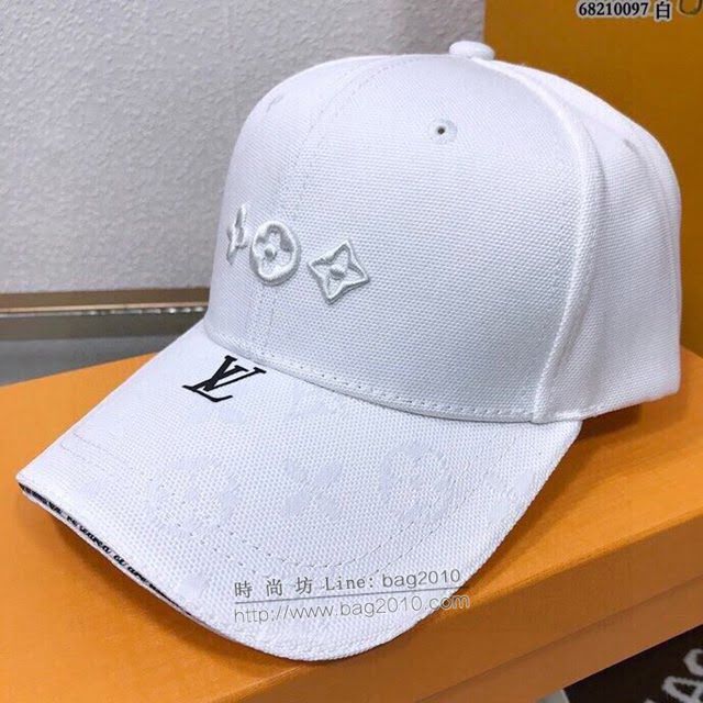 LV男女同款帽子 路易威登白色棒球帽鴨舌帽  mm1116